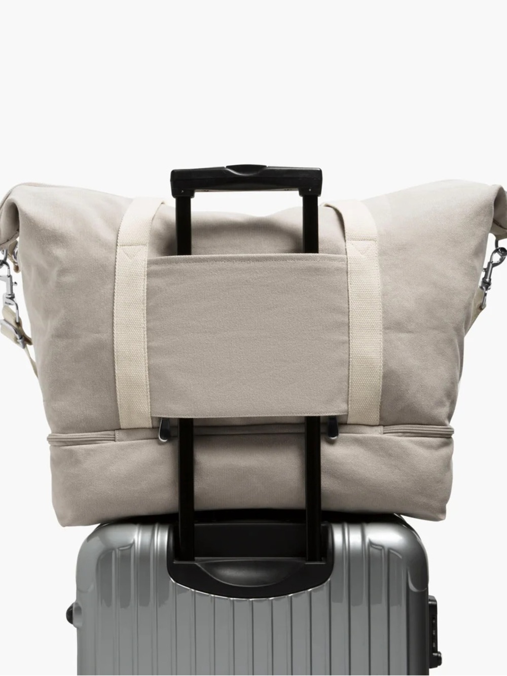 Lo & Sons Canvas Weekender Duffel Bag in Light Beige - Picture 3 of 13